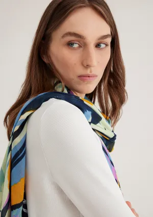 Printed Navy Shawl
