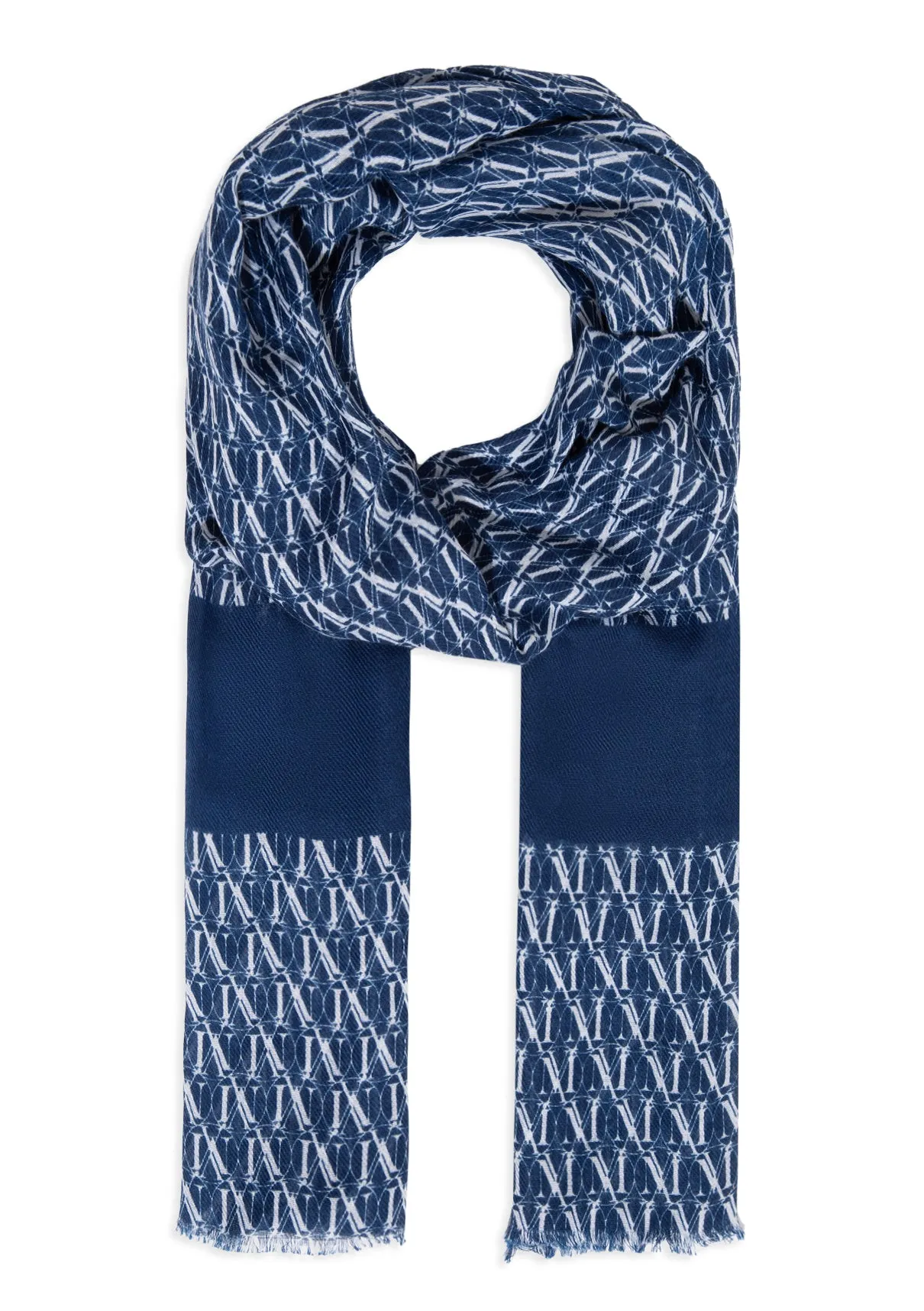 Printed Navy Shawl