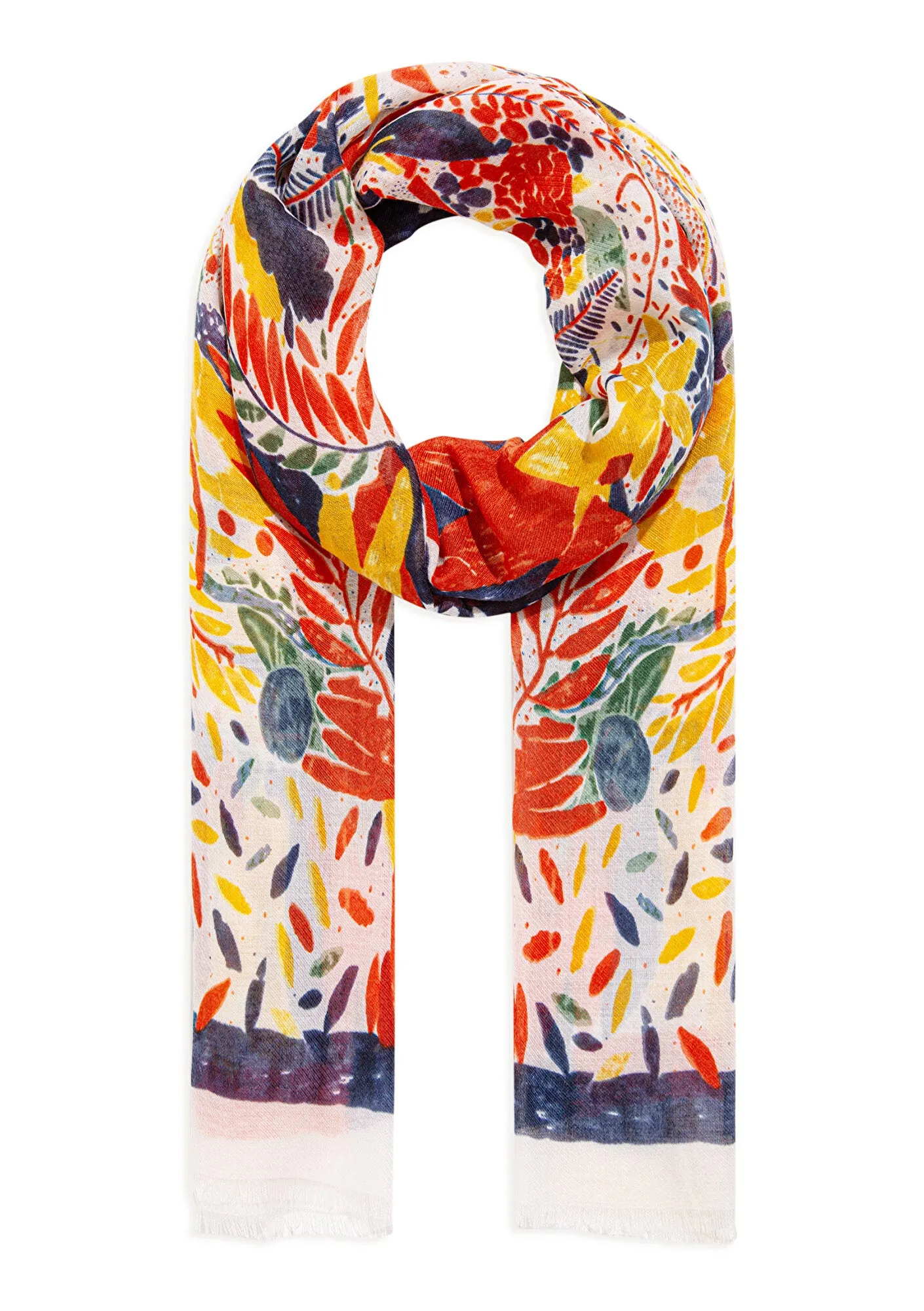 Printed Orange Shawl