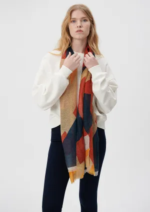 Printed Orange Shawl