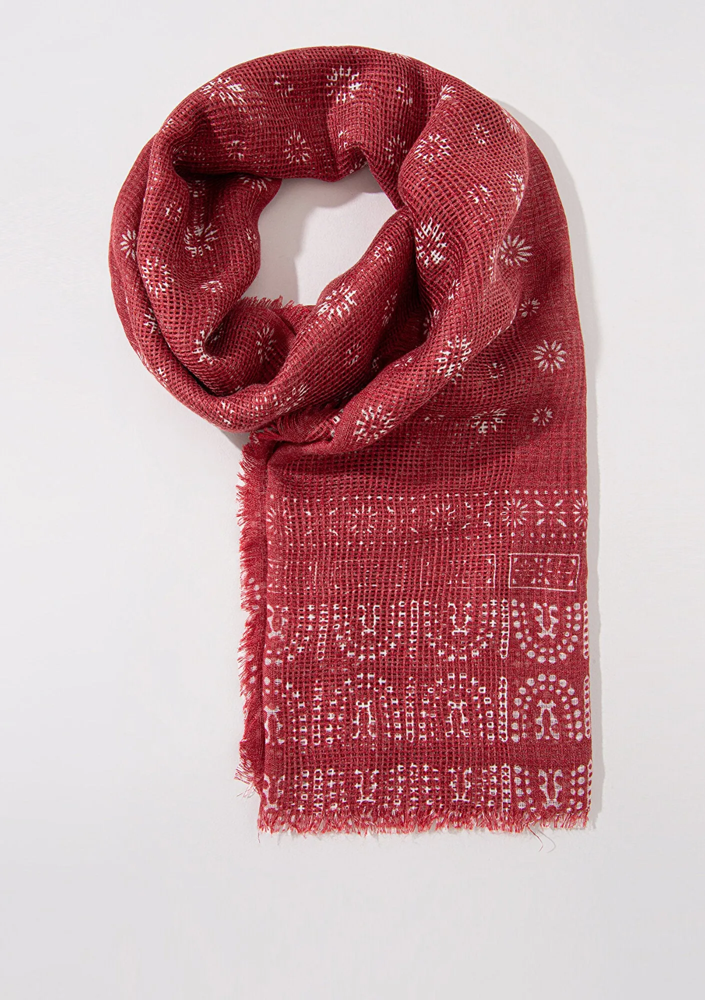 Printed Red Shawl