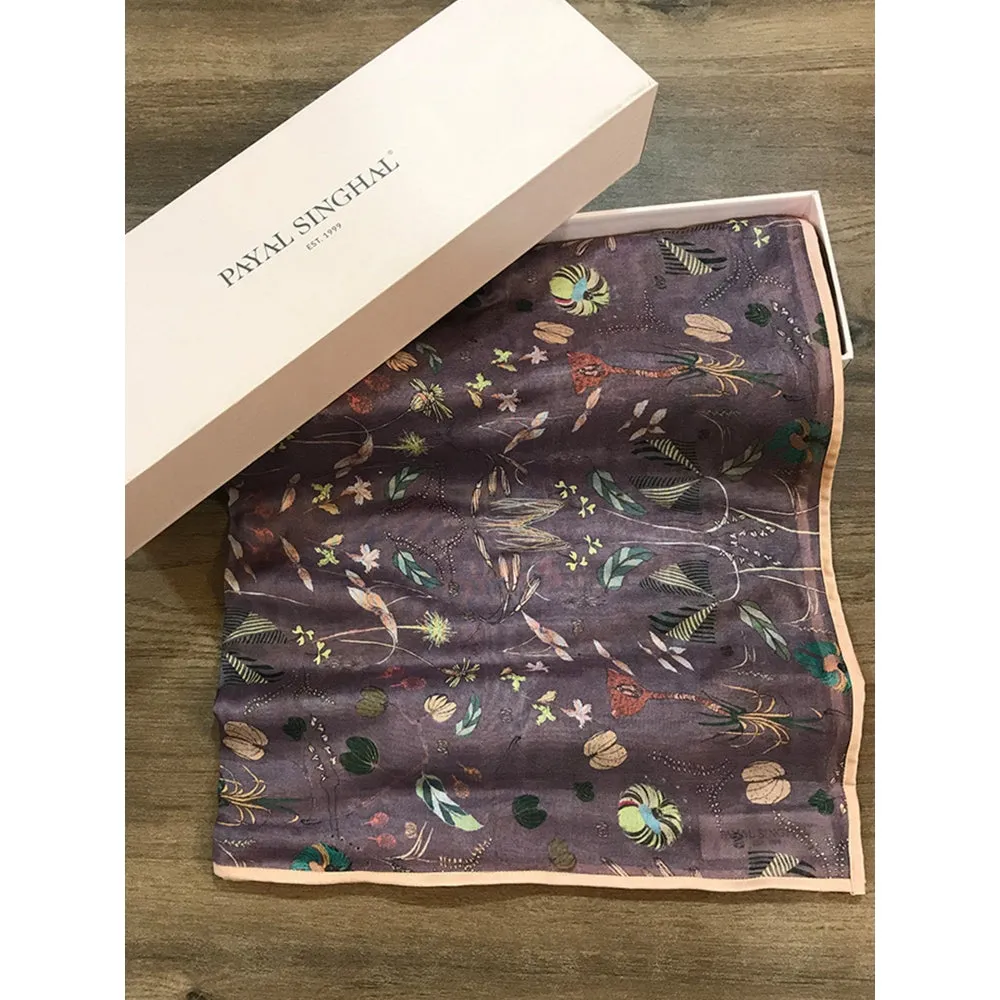 PS Accessories by Payal Singhal Payal Singhal Purple Printed Scarf