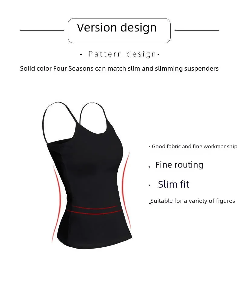 Pure Cotton White Tank Top Women's Summer Inner Wear Trendy Sexy Sleeveless Top Summer Season One-piece Code Send