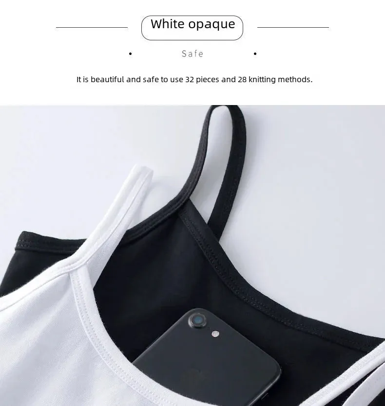 Pure Cotton White Tank Top Women's Summer Inner Wear Trendy Sexy Sleeveless Top Summer Season One-piece Code Send