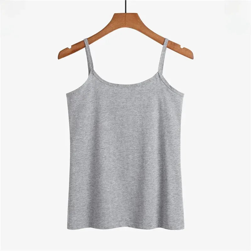 Pure Cotton White Tank Top Women's Summer Inner Wear Trendy Sexy Sleeveless Top Summer Season One-piece Code Send