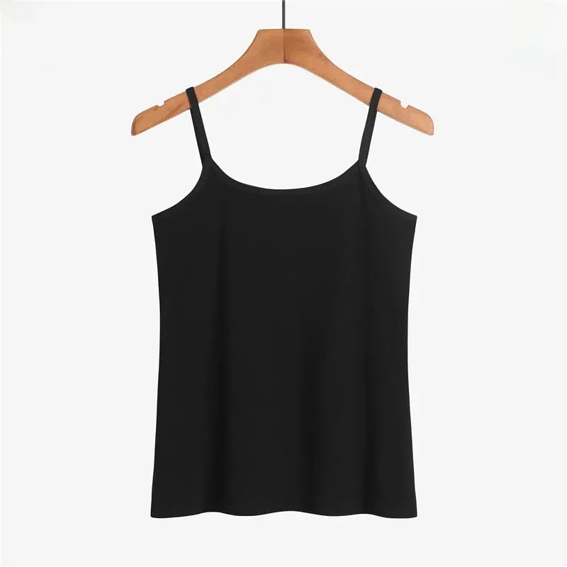 Pure Cotton White Tank Top Women's Summer Inner Wear Trendy Sexy Sleeveless Top Summer Season One-piece Code Send