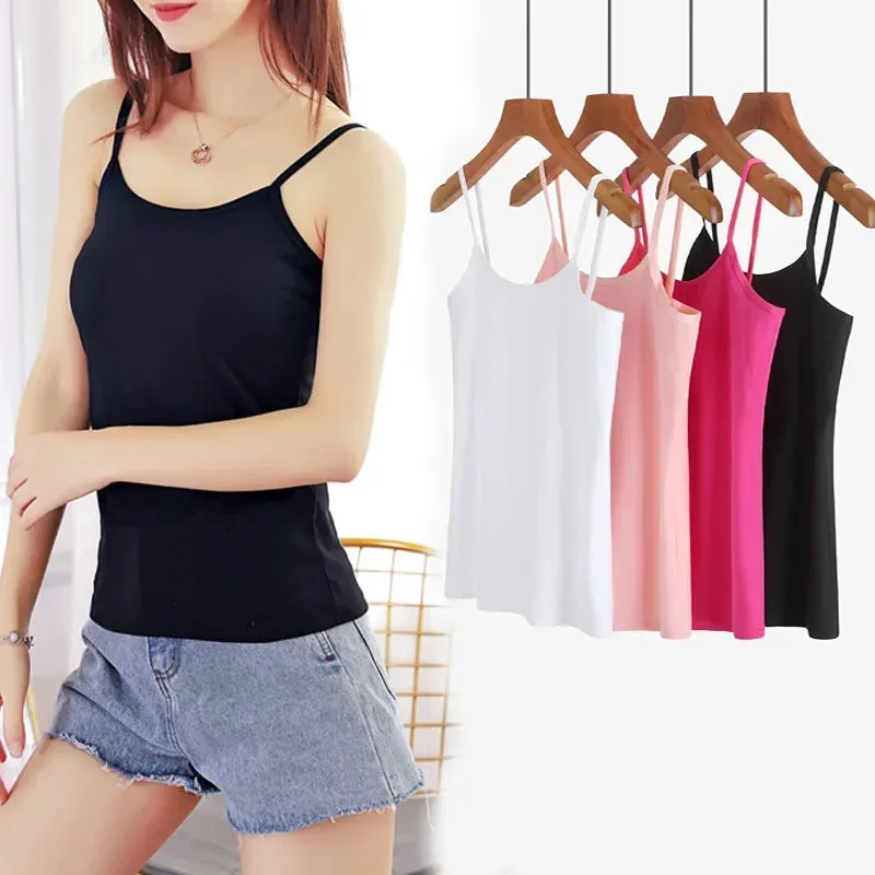 Pure Cotton White Tank Top Women's Summer Inner Wear Trendy Sexy Sleeveless Top Summer Season One-piece Code Send