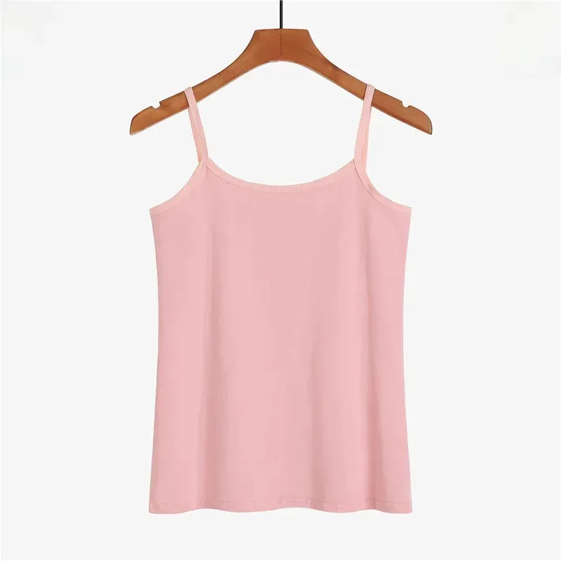 Pure Cotton White Tank Top Women's Summer Inner Wear Trendy Sexy Sleeveless Top Summer Season One-piece Code Send