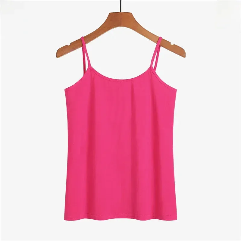 Pure Cotton White Tank Top Women's Summer Inner Wear Trendy Sexy Sleeveless Top Summer Season One-piece Code Send