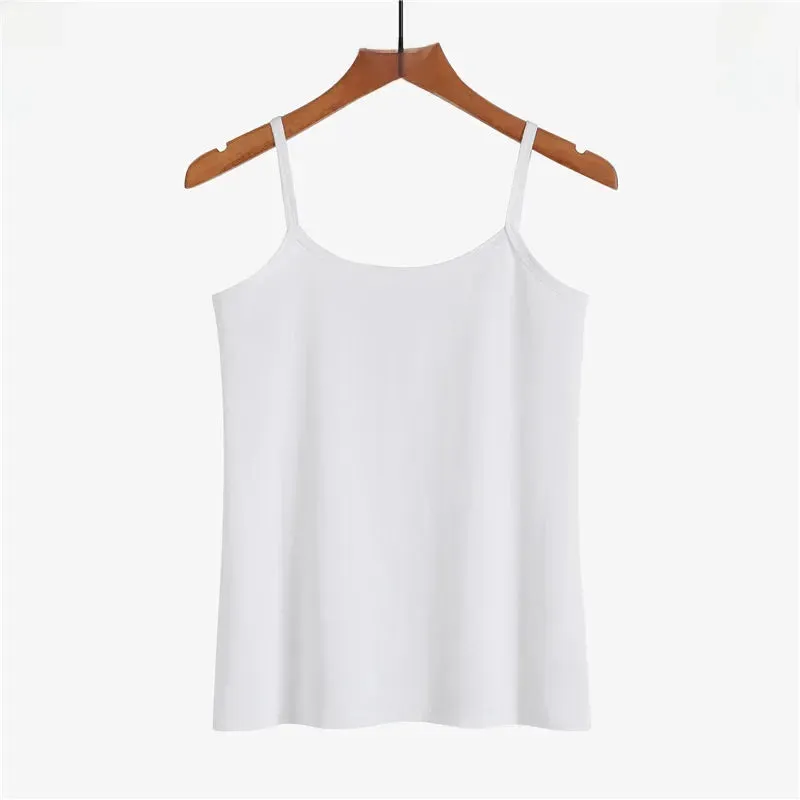Pure Cotton White Tank Top Women's Summer Inner Wear Trendy Sexy Sleeveless Top Summer Season One-piece Code Send