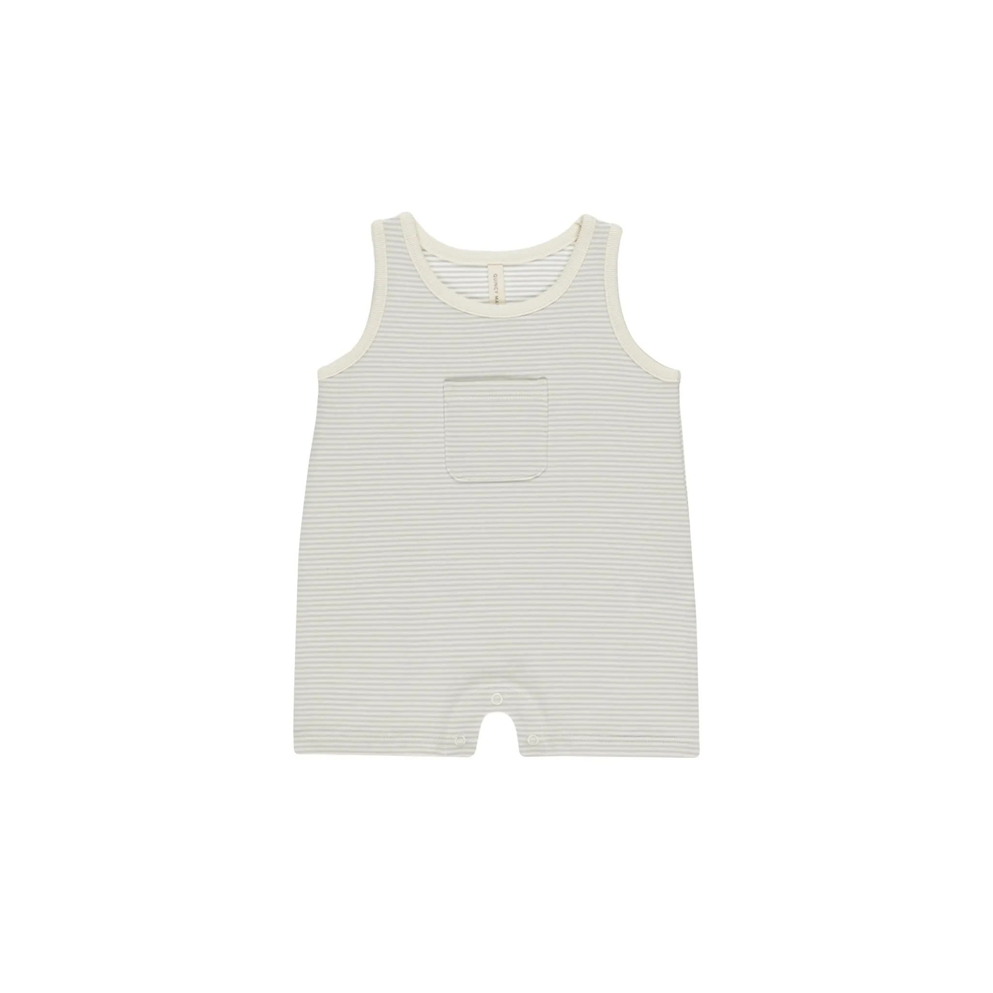 Quincy Mae Sleeveless One-Piece - Sky Micro Stripe