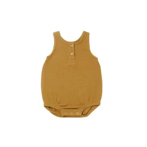 Quincy Mae Waffle Sleeveless Bubble - Ocre