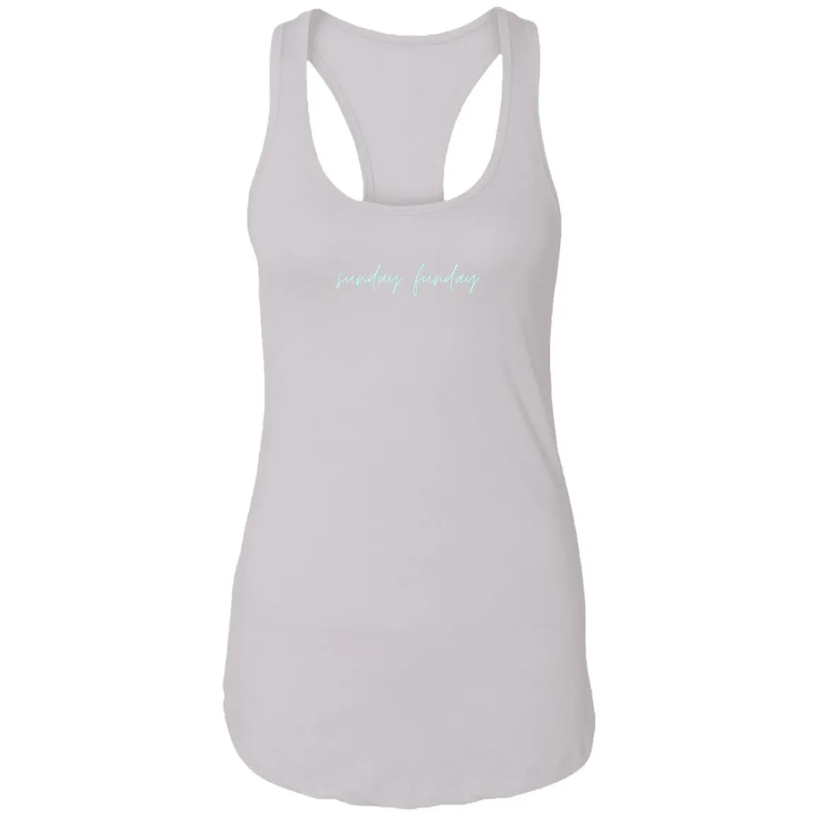"Sunday Funday- AQUA"  Ladies Ideal Racerback Tank