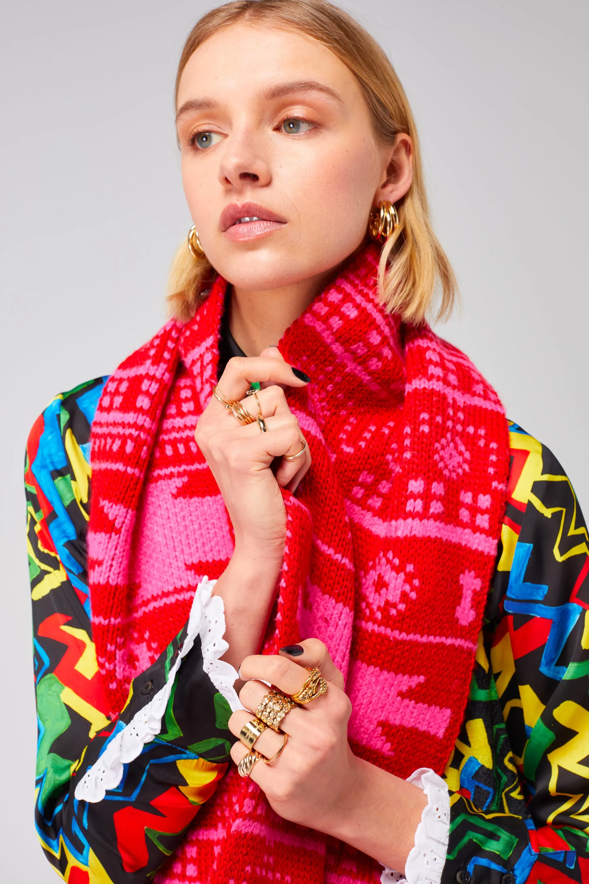 Ralph scarf in Raspberry knit