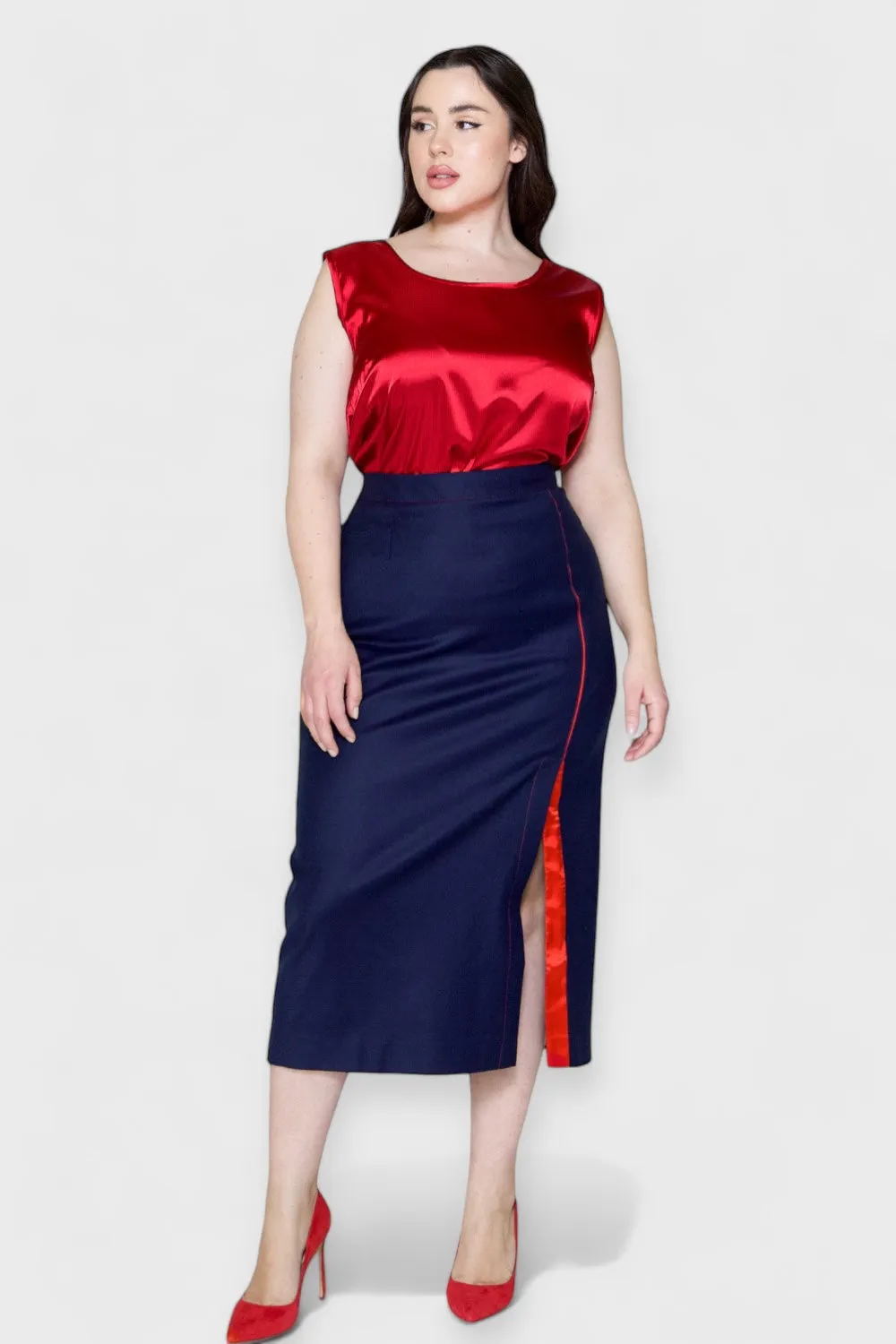 Ravenna Red Satin Tank Top