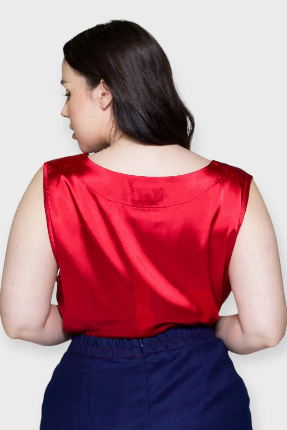 Ravenna Red Satin Tank Top