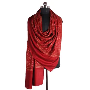 Red Jaldaar Cashmere Pashmina Shawl