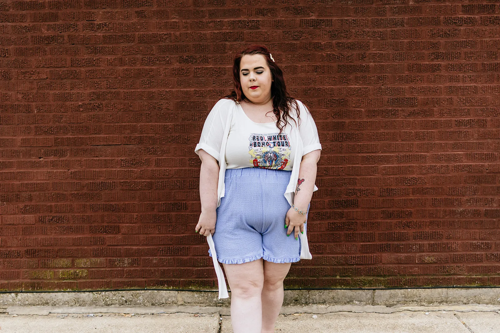 red, white and boho tank