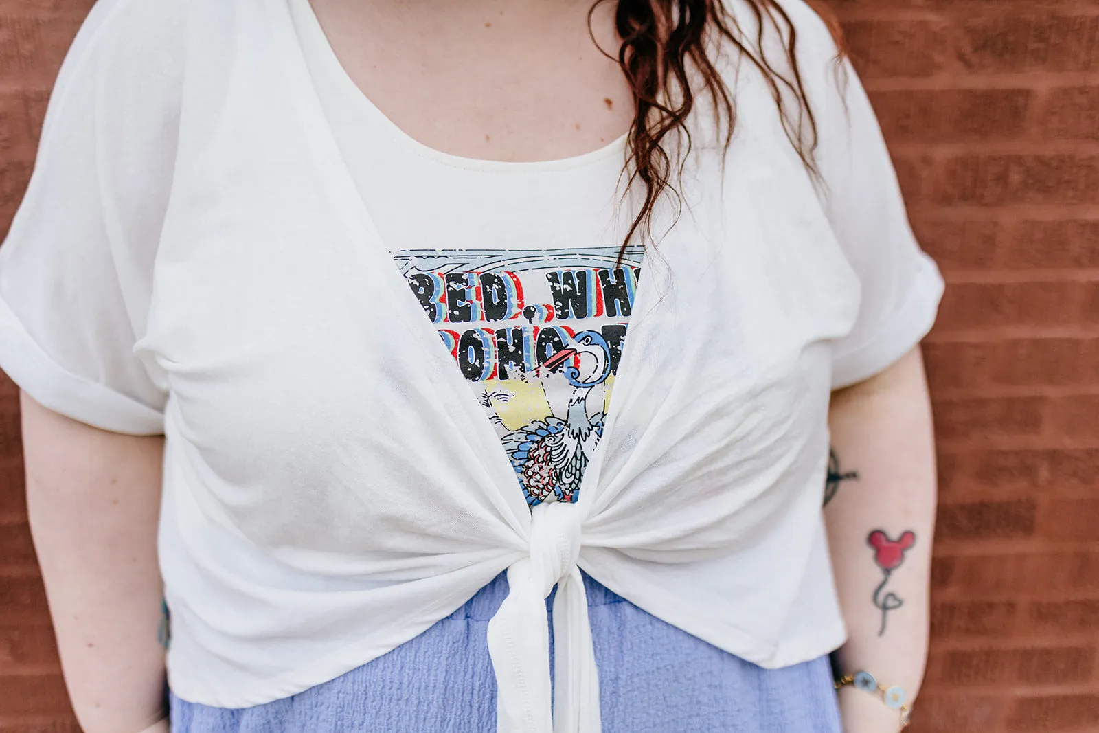 red, white and boho tank