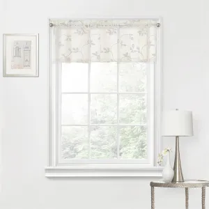 Regal Home  Embroidered Rod Pocket Tailored Valance Ivory Off White 50" x 15"