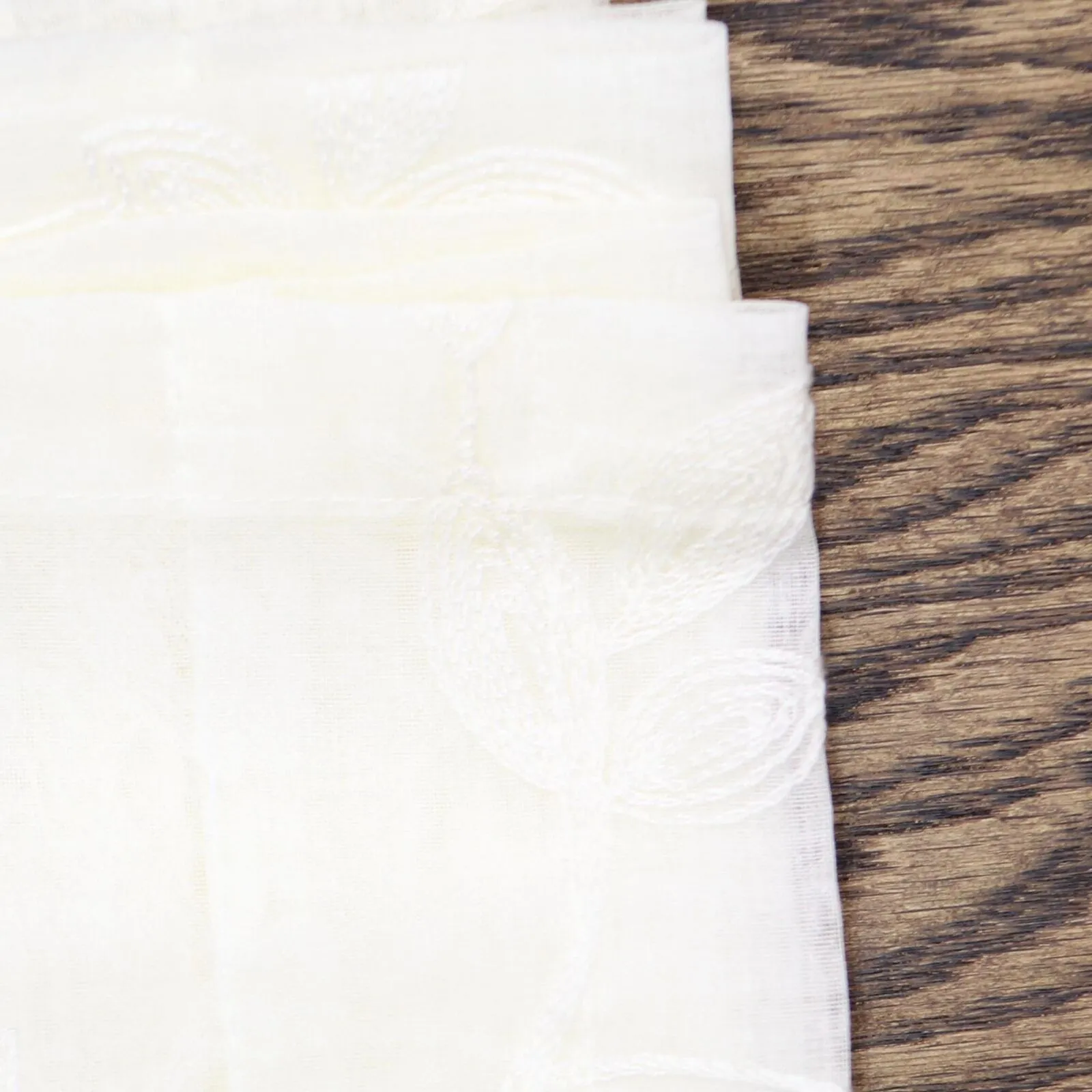Regal Home  Embroidered Rod Pocket Tailored Valance Ivory Off White 50" x 15"