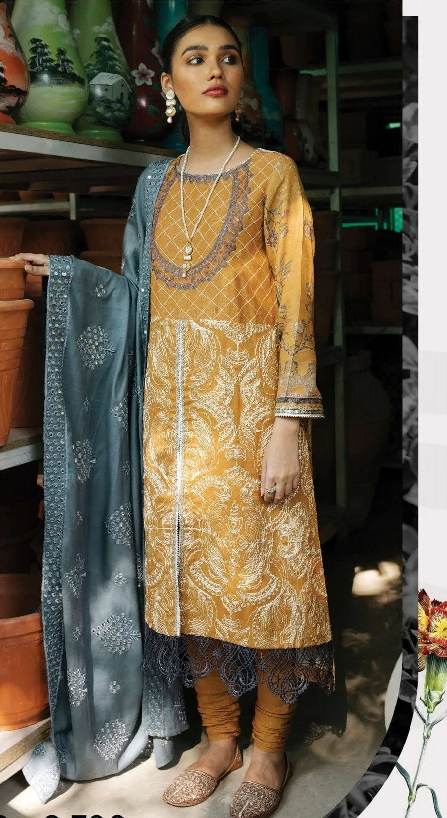 Restocked/Qalamkar Rehaab Luxury Shawl Collection/QWK 05/Dori Kari