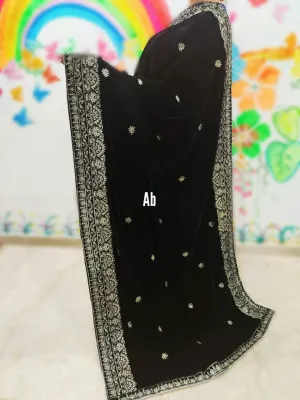 Restocked/Velvet Embroidered Shawl/D 3