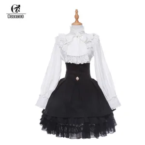ROLECOS Brand New Women Lolita Dress Long Sleeve Gothic Style Lolita Vintage Victorian Dresses Cosplay Costumes