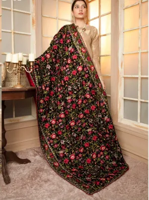 Rosato/Luxury Embroidered Velvet Shawl by Adans Libaas