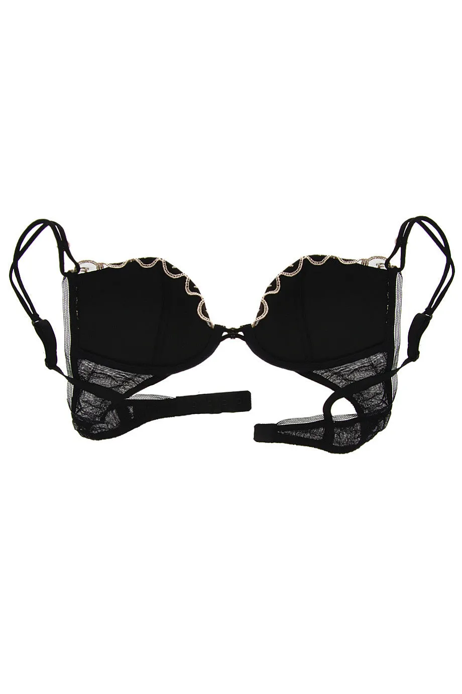 ROSE Embroidered Black Bra