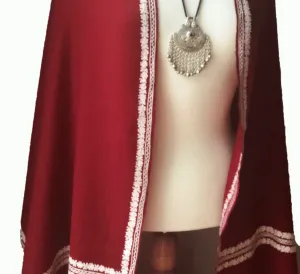 Ruby Red Embroidered Wrap