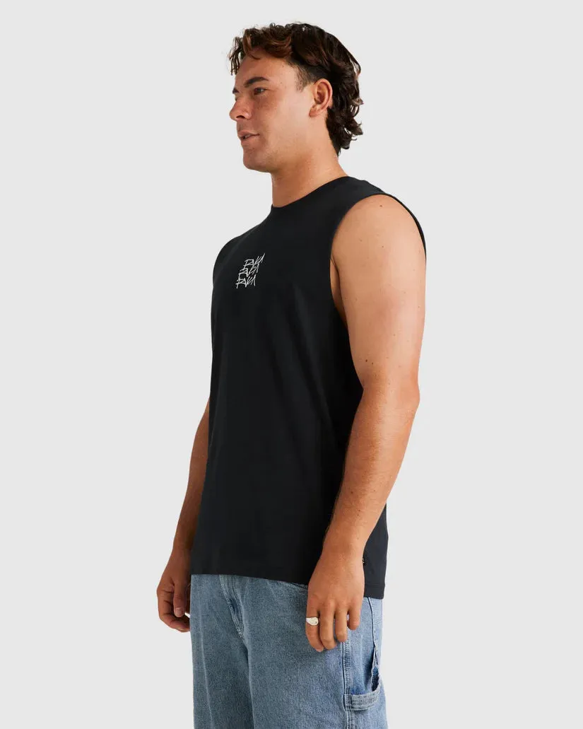 RVCA Scrawls Muscle BLACK