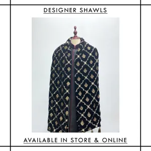 S-005 Designer Velvet Embroidered Shawl