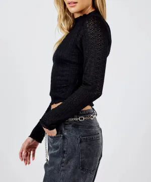 Sadie and Sage - Flagship Stretch Lace Long Sleeve Top