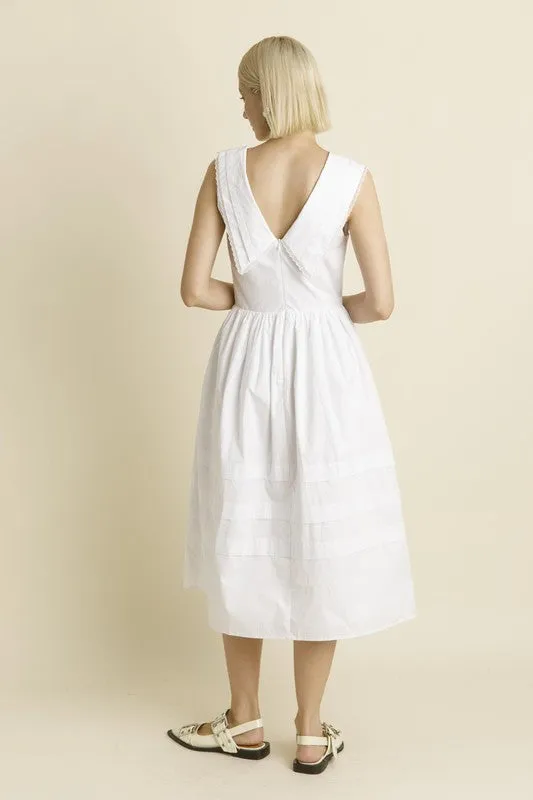 Sailor Collar Midi Dress