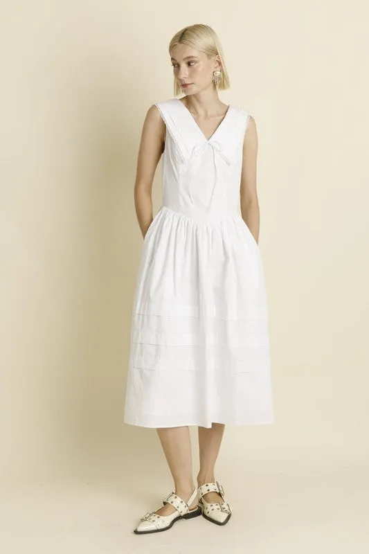 Sailor Collar Midi Dress