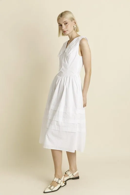 Sailor Collar Midi Dress