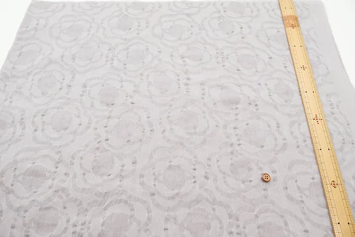 Salt-Shrunk Cotton Single Gauze Fabric - Flower