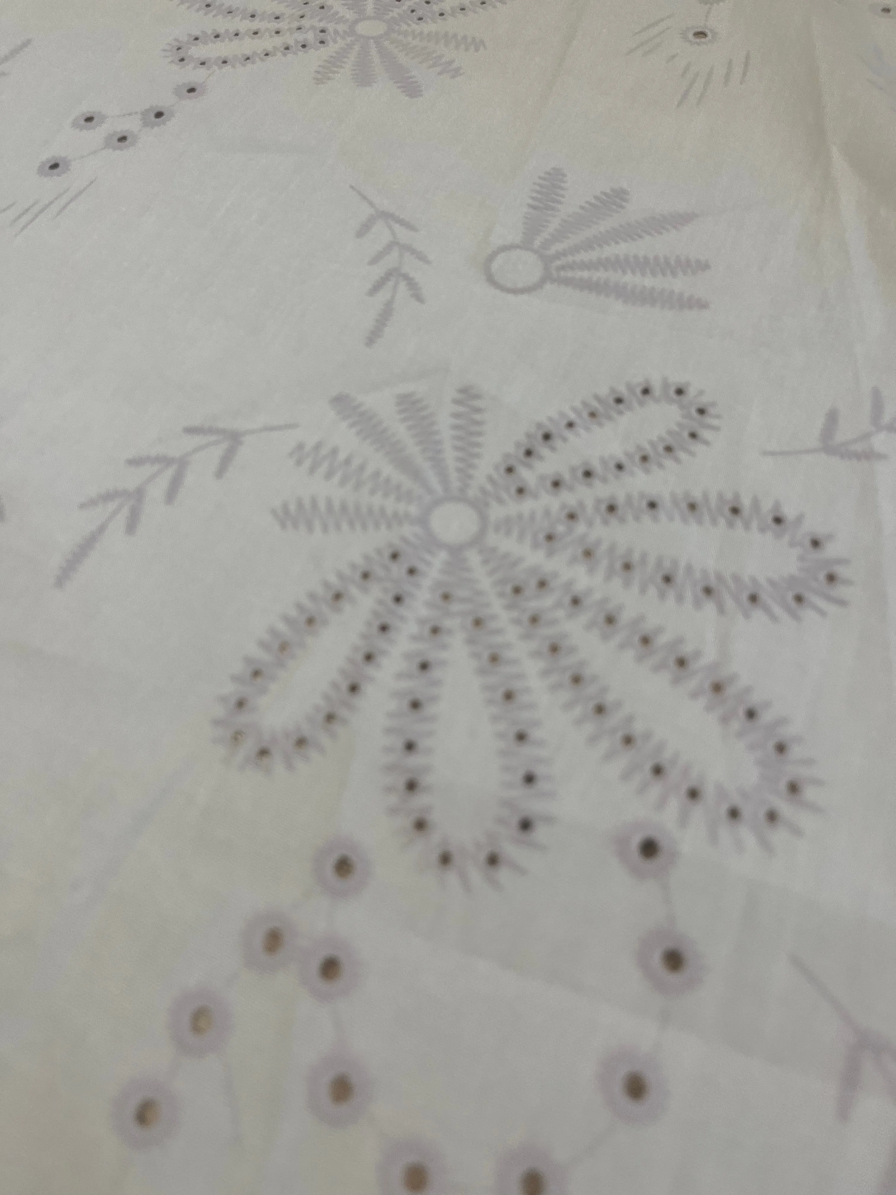 Sangallo cotton stretch lasercut puff print design 2 sand