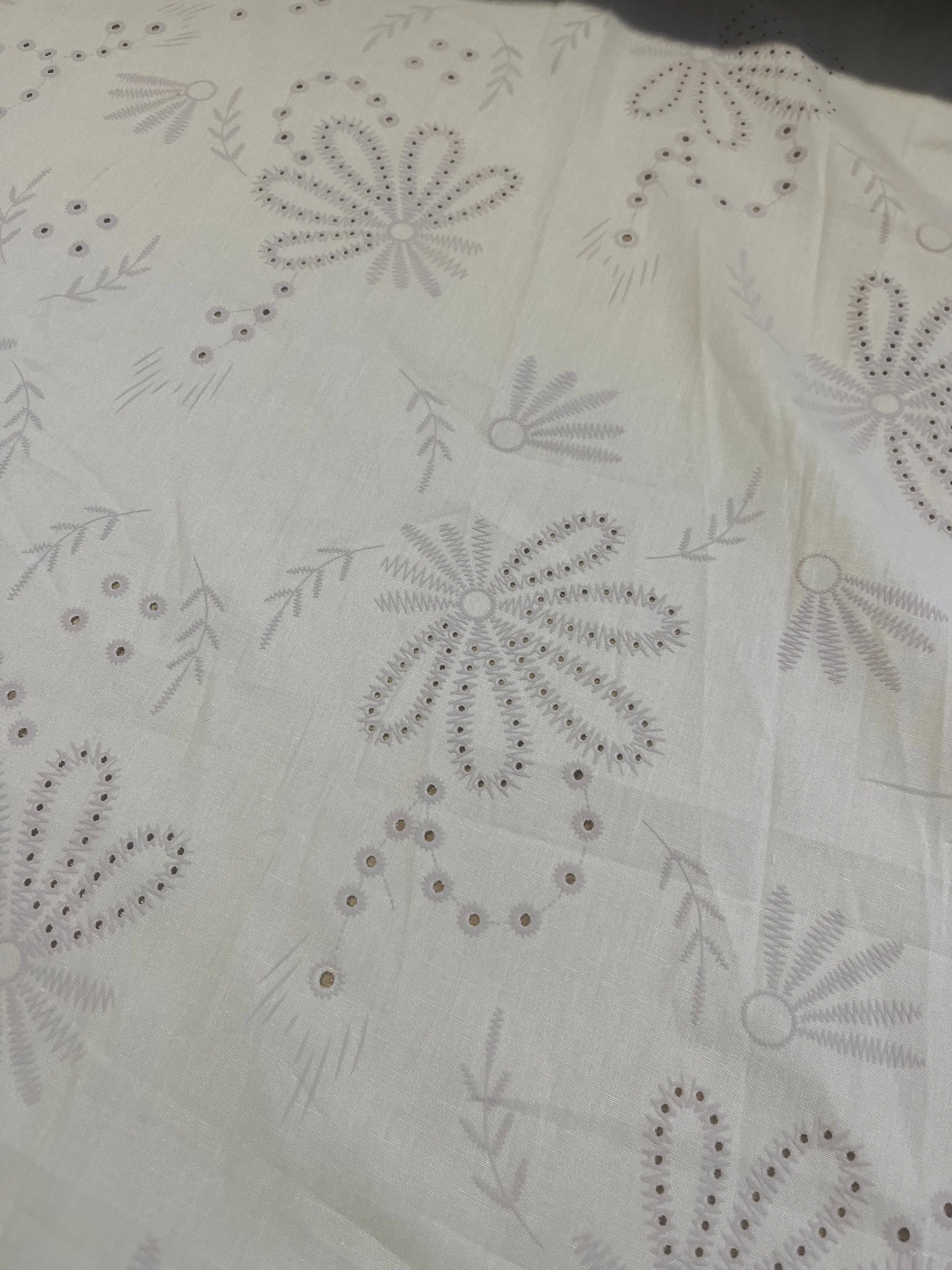 Sangallo cotton stretch lasercut puff print design 2 sand