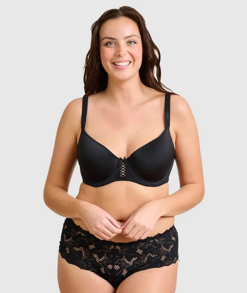 Sans Complexe Arum Mid-Rise Lace Brief - Black