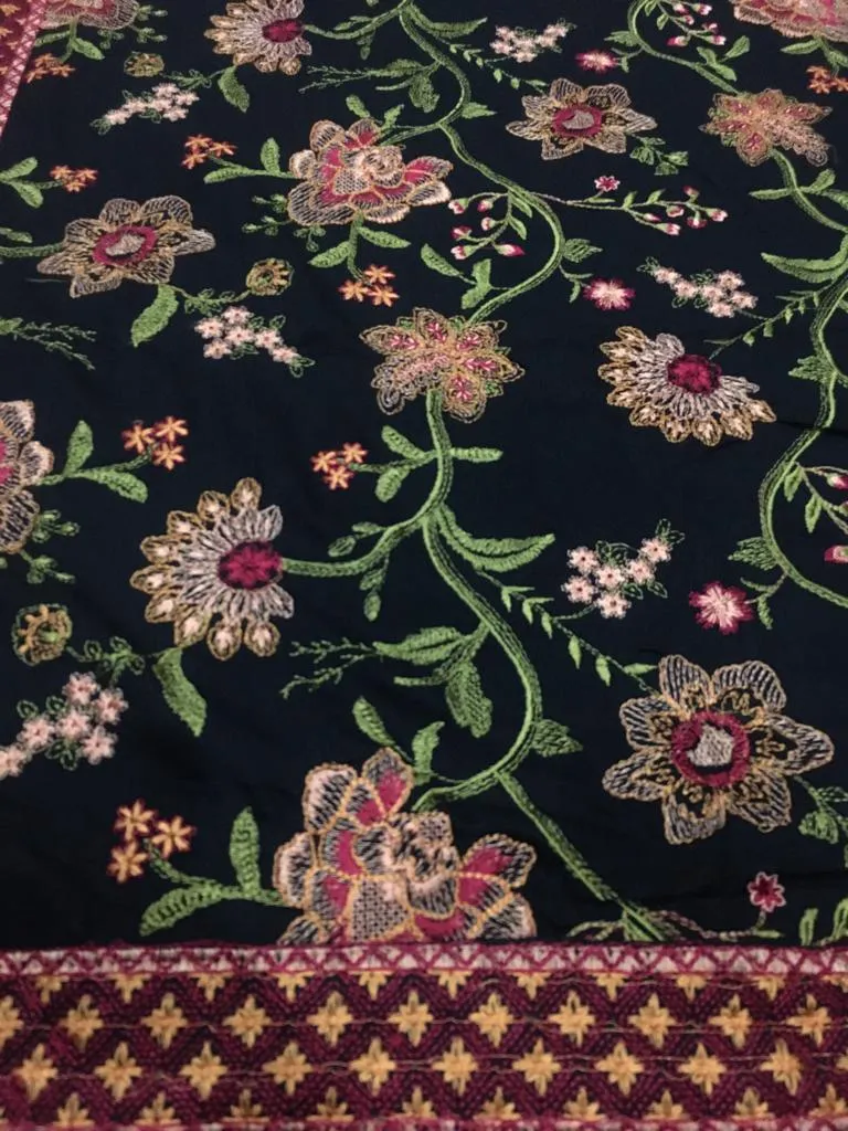 Sarinnah Premium D30-Luxury Formal Heavy Embroidered Karandi Shawl.