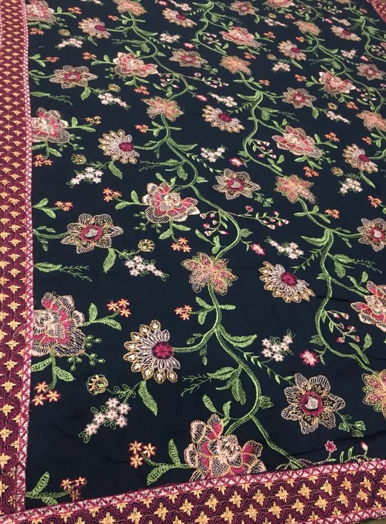Sarinnah Premium D30-Luxury Formal Heavy Embroidered Karandi Shawl.