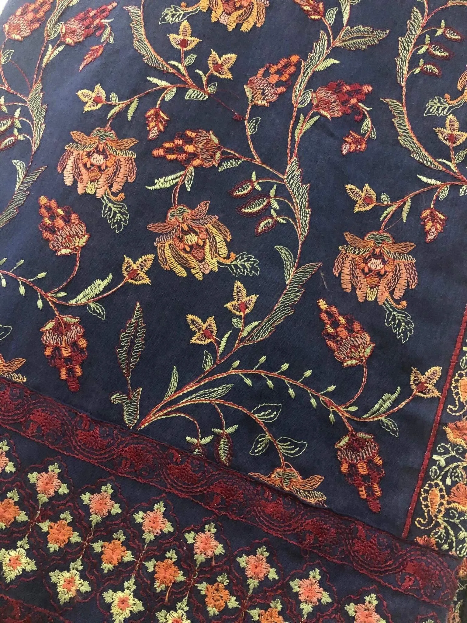 SARINNAH PREMIUM D45-FORMAL HEAVY EMBROIDED KARANDI SHAWL.