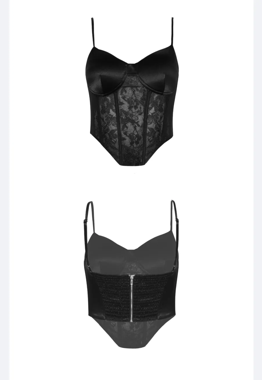Satin Lace Boned Camisole