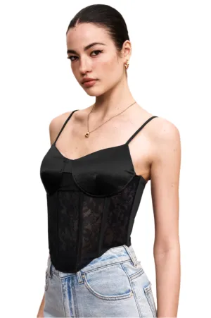 Satin Lace Boned Camisole