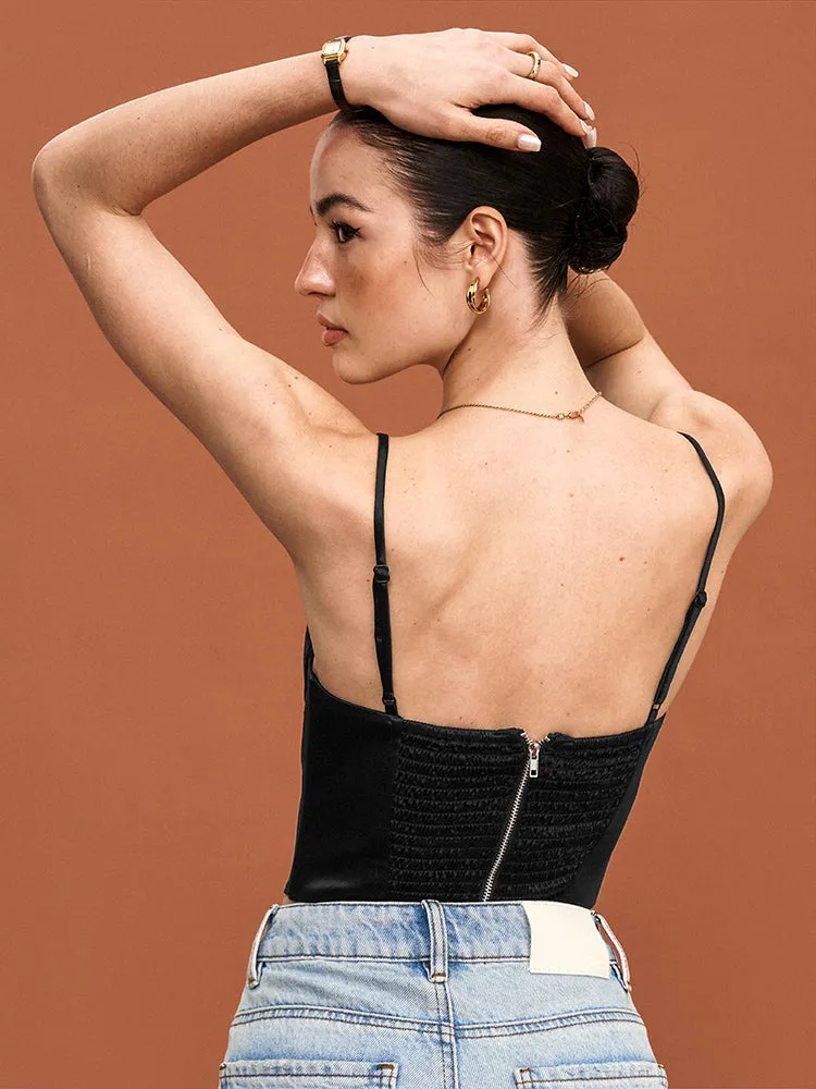 Satin Lace Boned Camisole