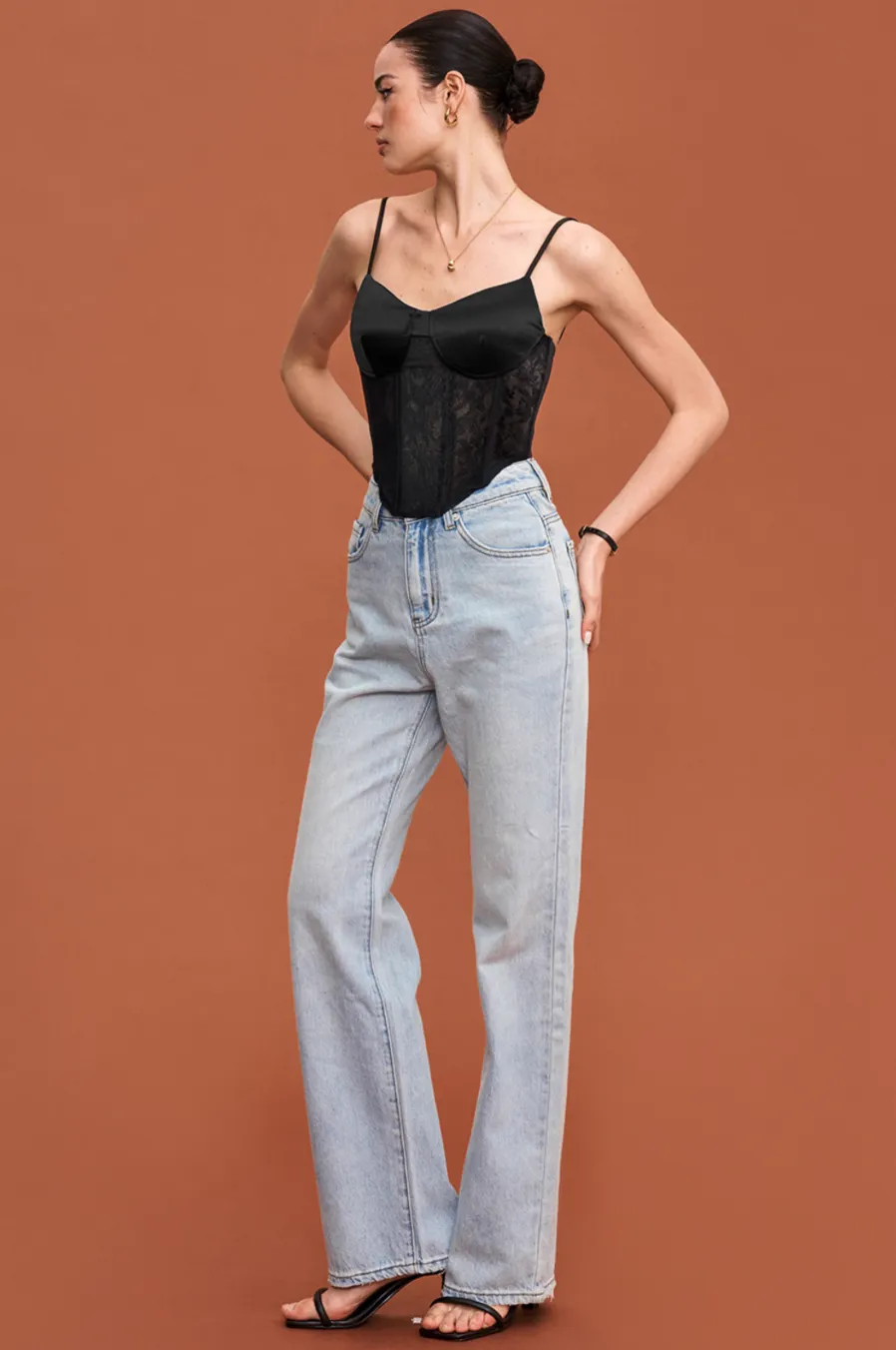 Satin Lace Boned Camisole