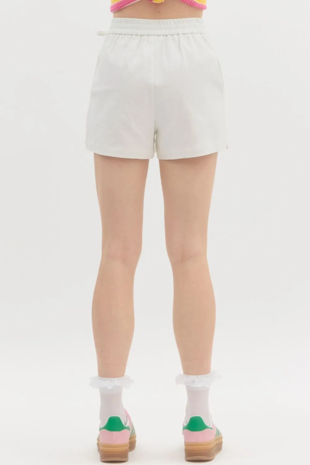 Scalloped Front Wrap Skort - Off White
