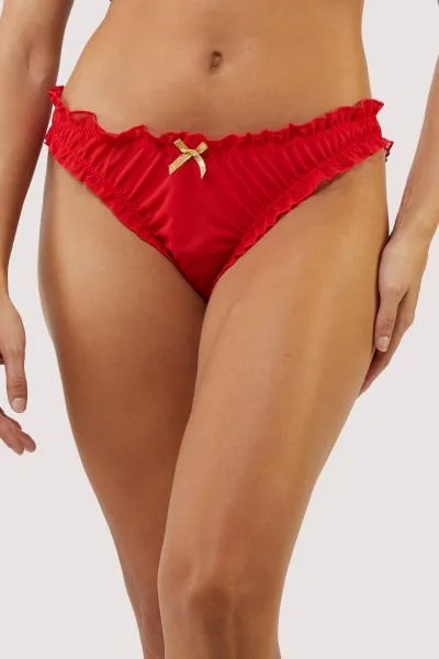 Scorpio Chiffon Star Sign Panty - Red -